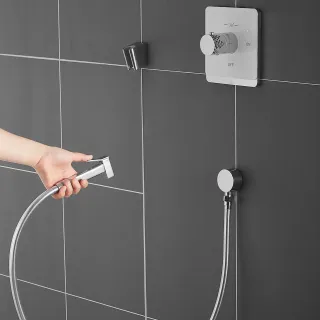 Гигиенический душ с термостатом Rose R105С белый/хром